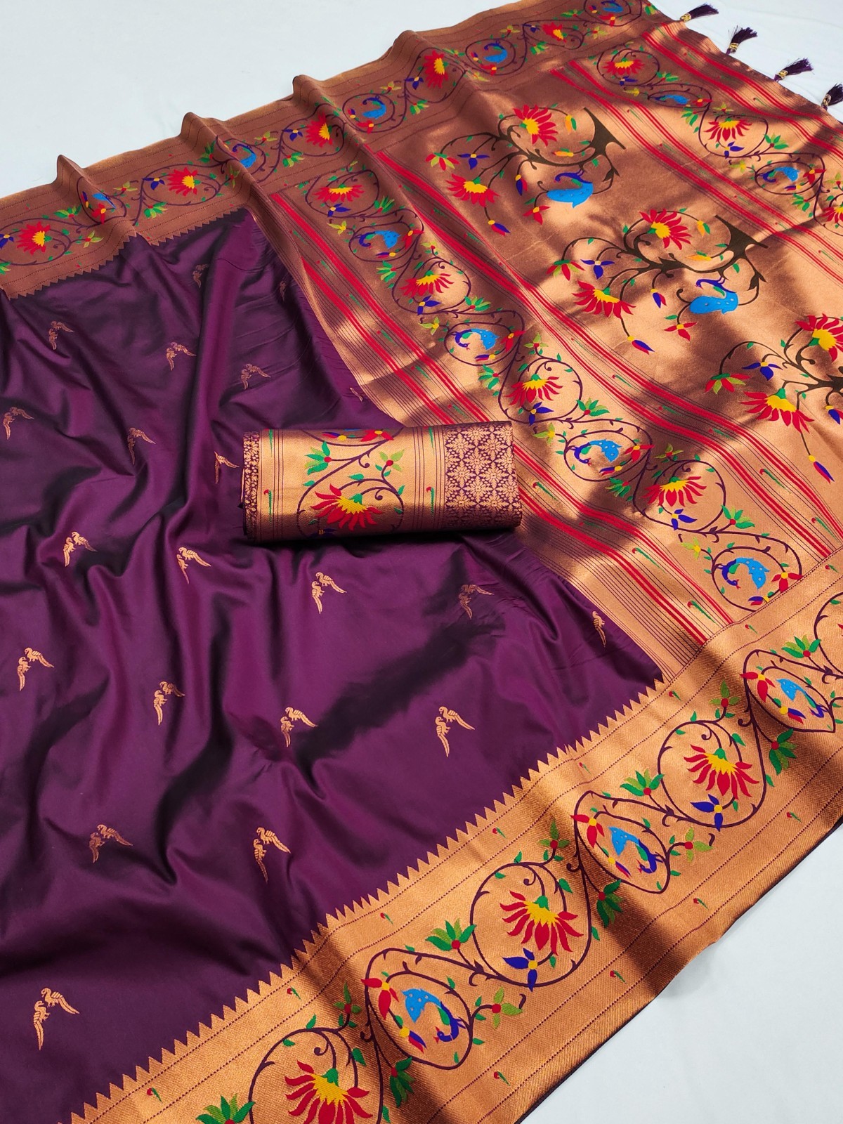 Presenting New Soft Paithani Silk Saree With Blouse For Women Wedding Wear