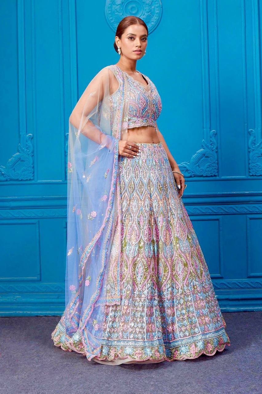 INDIAN WEDDING PARTY NEW DESIGNER LEHENGA CHOLI LEHENGA PAKISTAN WEAR BOLLYWOOD2