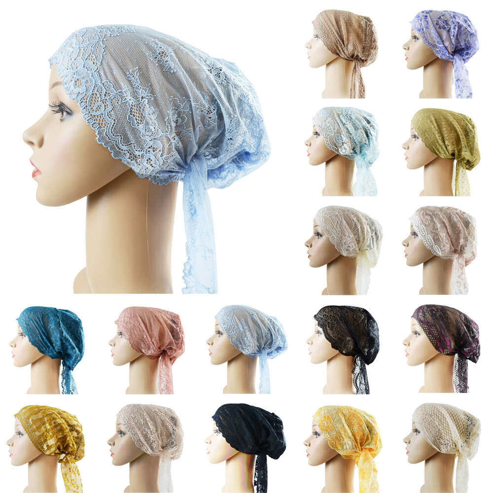 Muslim Women Lace Hat Islamic Inner Caps Headwear Underscarf Hijab Headwear Wrap