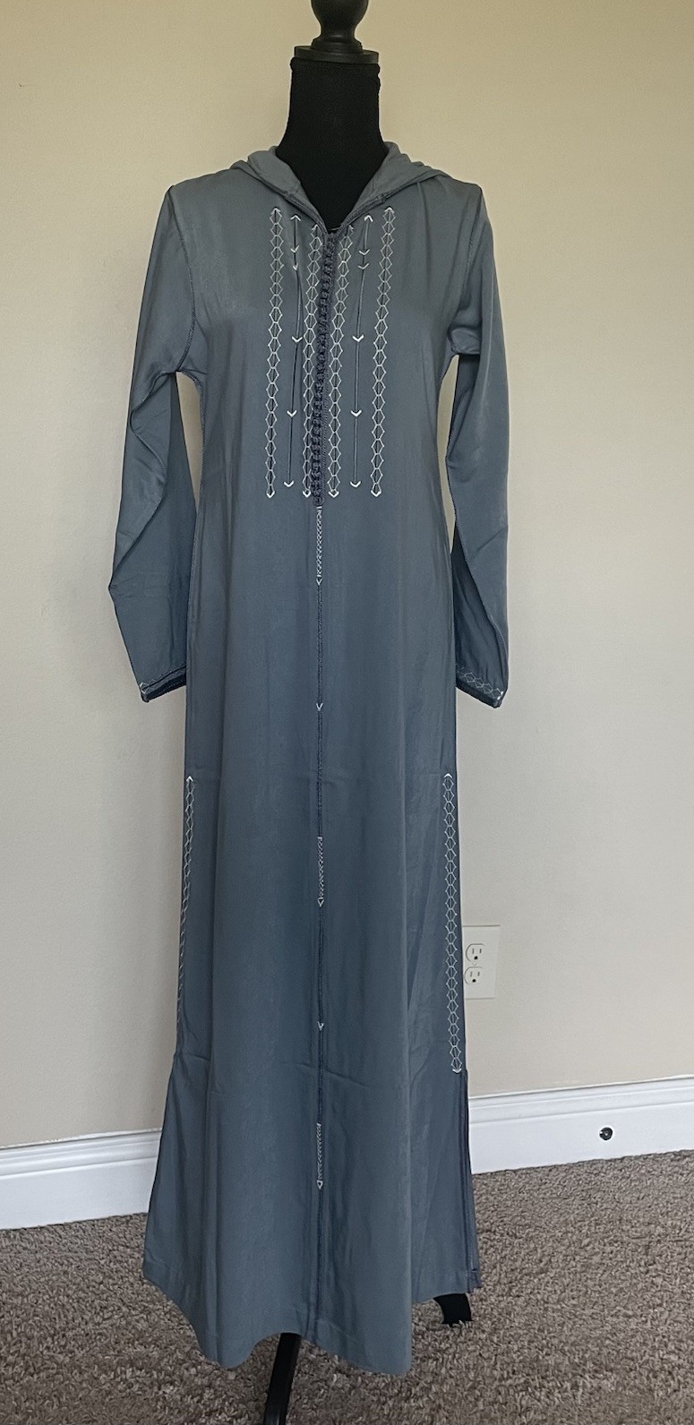 Blue-grey Women Moroccan Jelaba Size S