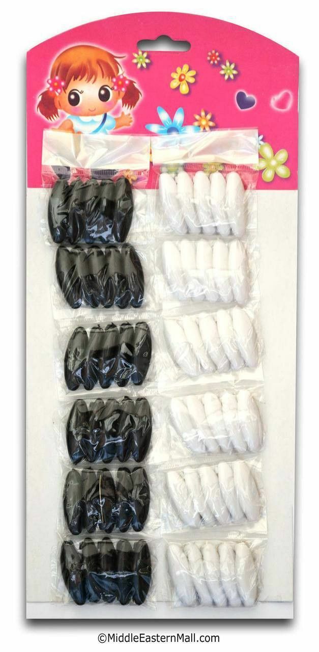 Lot of 60 Black & White Muslim Safety Hijab Pins Plastic Safety Scarf Clip Pins