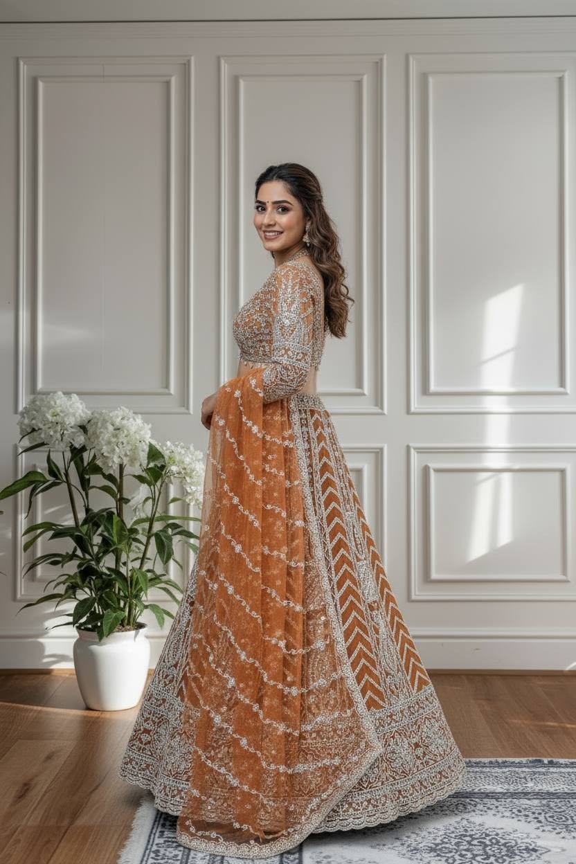Premium Soft Butterfly Net Lehenga Choli With Dupatta Designer Girls Indian