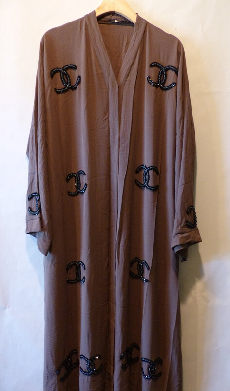 TRADITIONAL BROWN KAFTAN AND SASH WITH BLACK EMBROIDERY SIZE 56