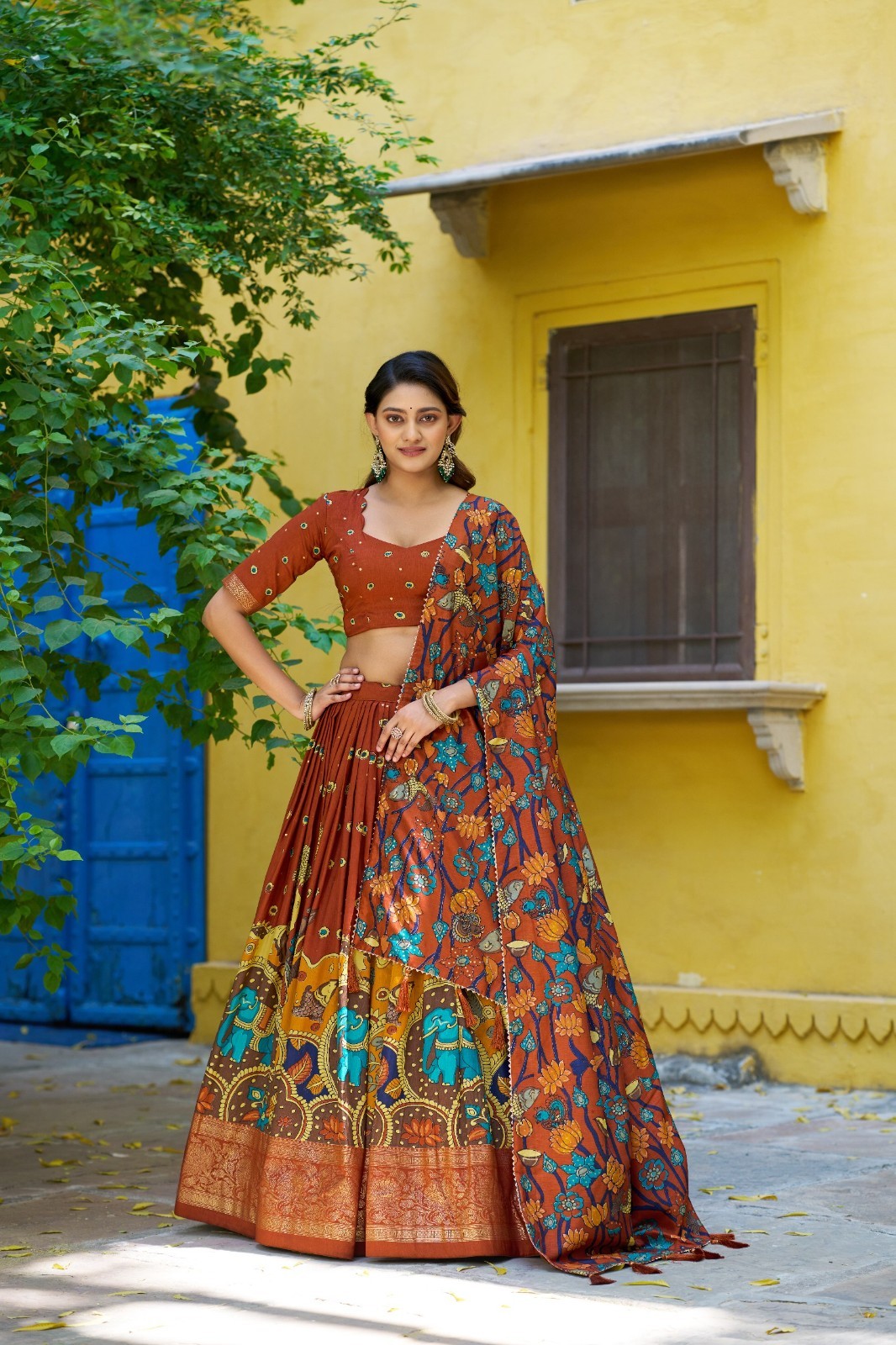 Presenting New Tasar Silk Lehenga Choli With Dupatta For Traditional Wear