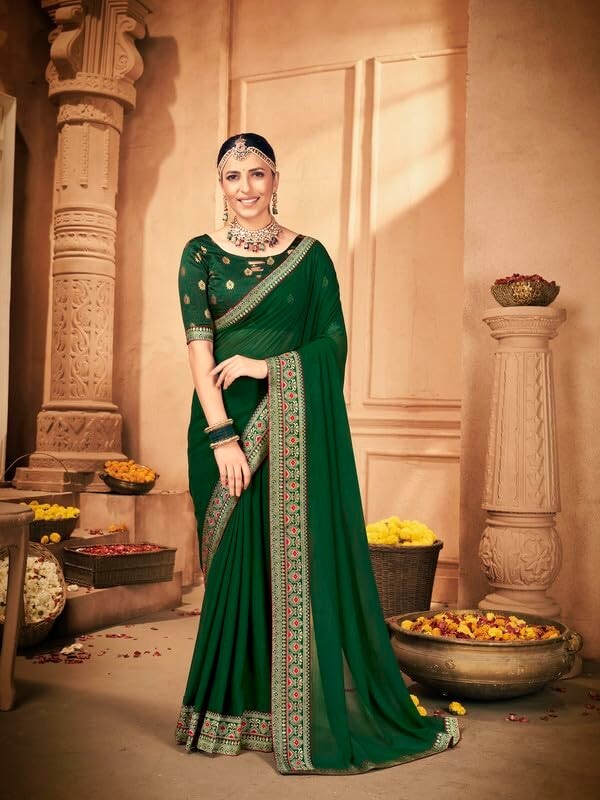 Women’s Mix Catalog Sarees With Unstitched Blouse Piece