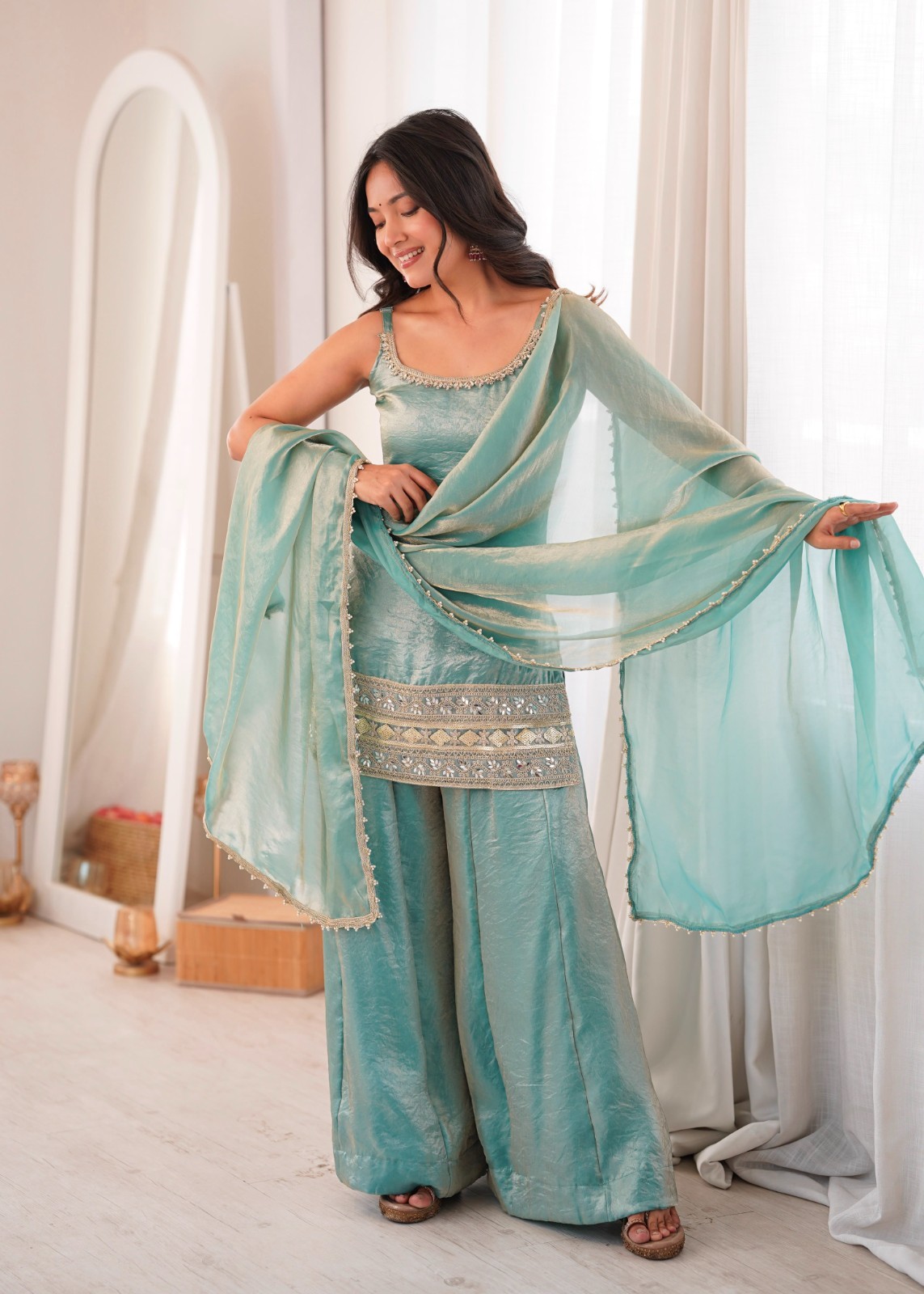 SALWAR KAMEEZ INDIAN PAKISTANI WEDDING PARTY DRESS PALAZZO SHARARA PLAZZO SUIT