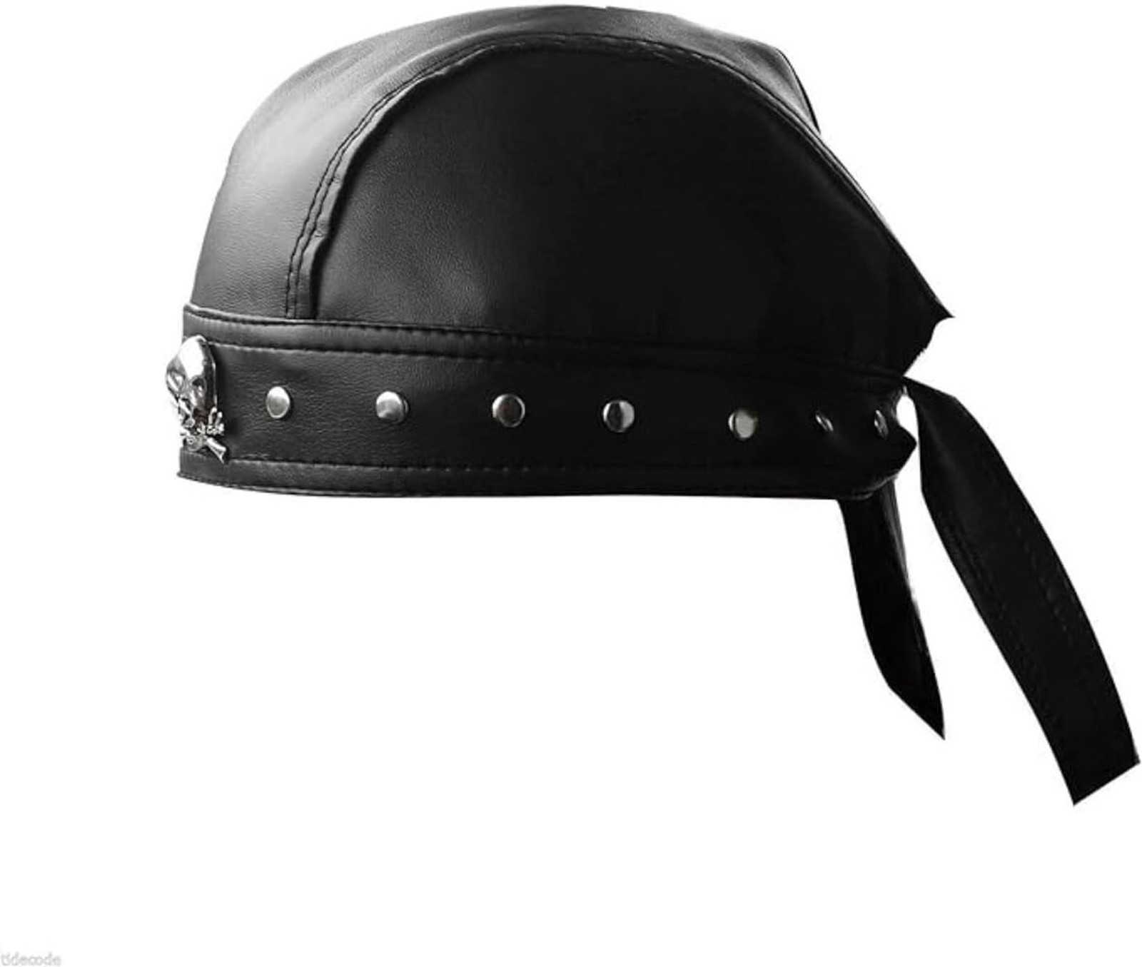 Leather Bandana Biker Doo Do Rag Headwrap Studded Skull Cap Capsmith Du Rag B…