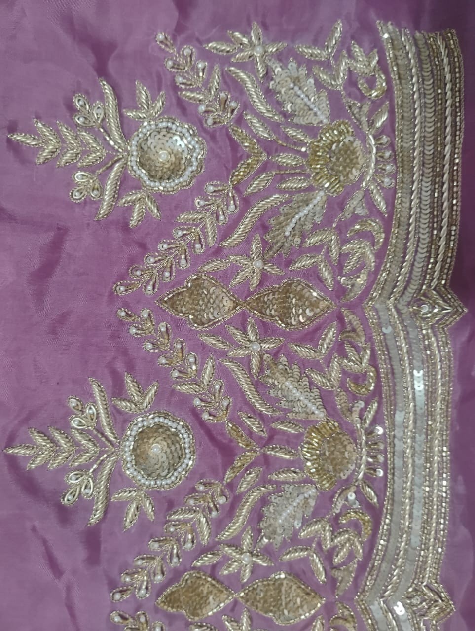 Purple Hand Embroidered Crepe Suit Set with Organza Dupatta | Premium Ethnic…