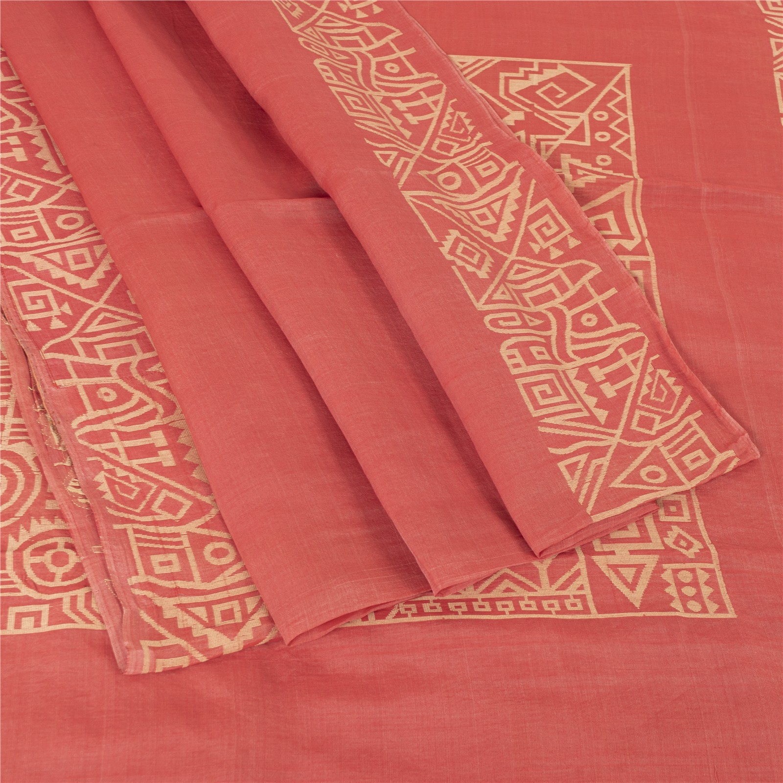 Sanskriti Vintage Sarees Pink Hand -Woven Pure Silk Indian Sari 5+Yd Craftfabric