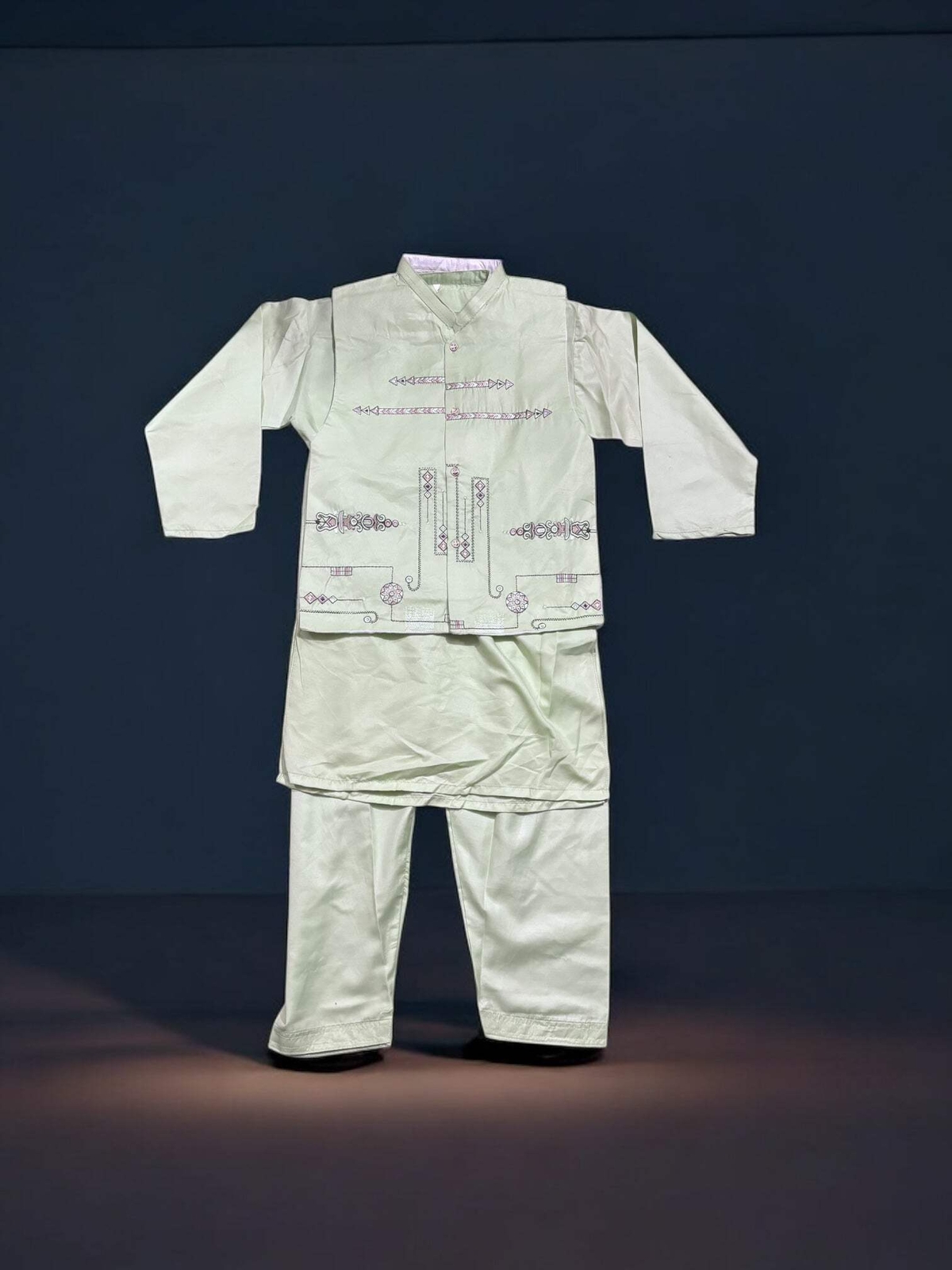 Traditional Kurta, Pajama and Coat Set for Boys – Ethnic Wear- 305