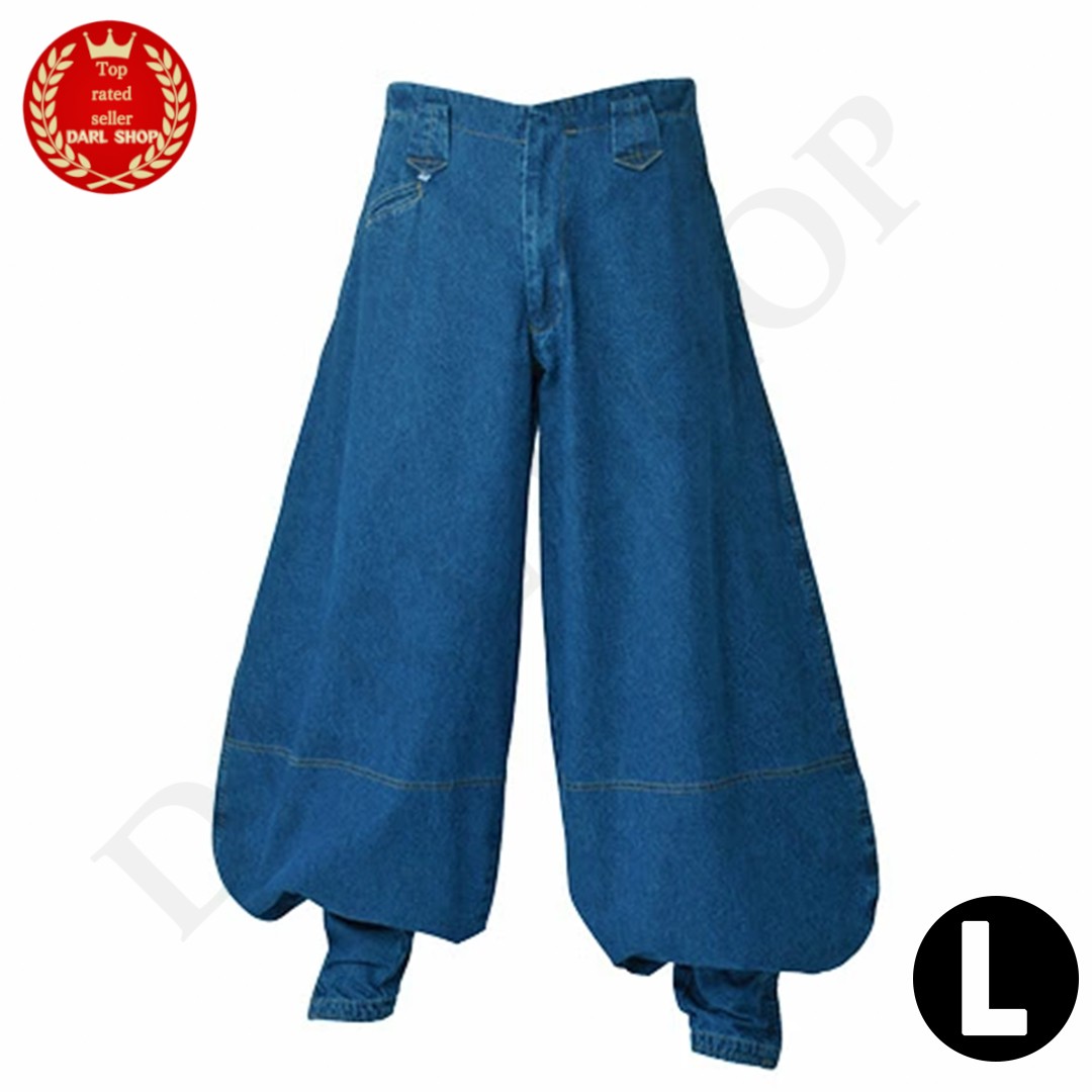 Nikkapokka Denim Japanese Workwear Ninja Baggy Blue Pants 822 Shinmen Size L