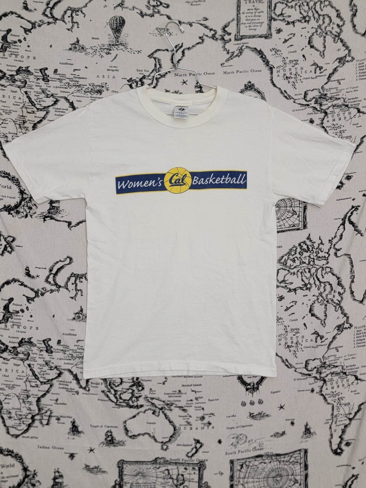 Jerzees Women’s Cal Basketball T-Shirt Size S White Short Sleeve