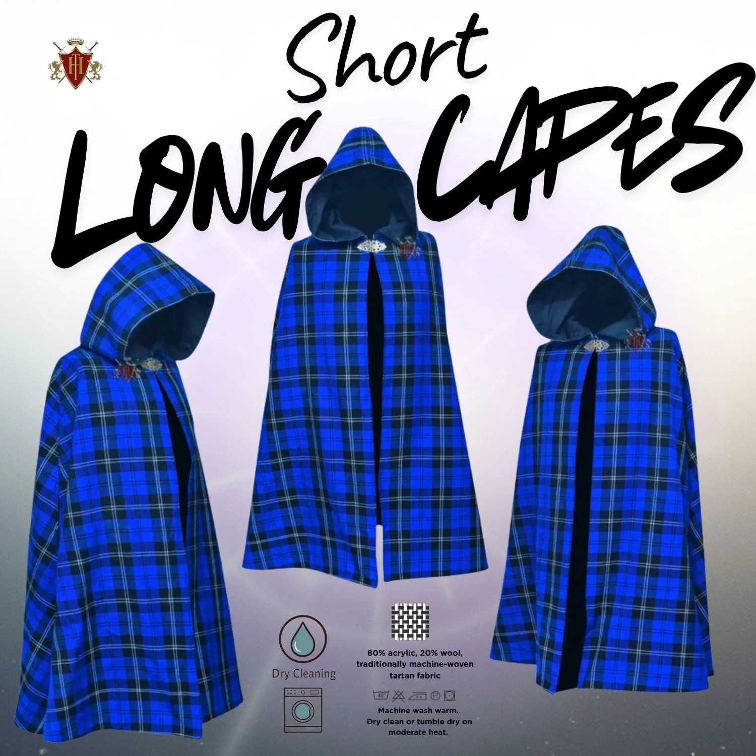 Ramsey Blue Dark Tartan Women’s Long Capes