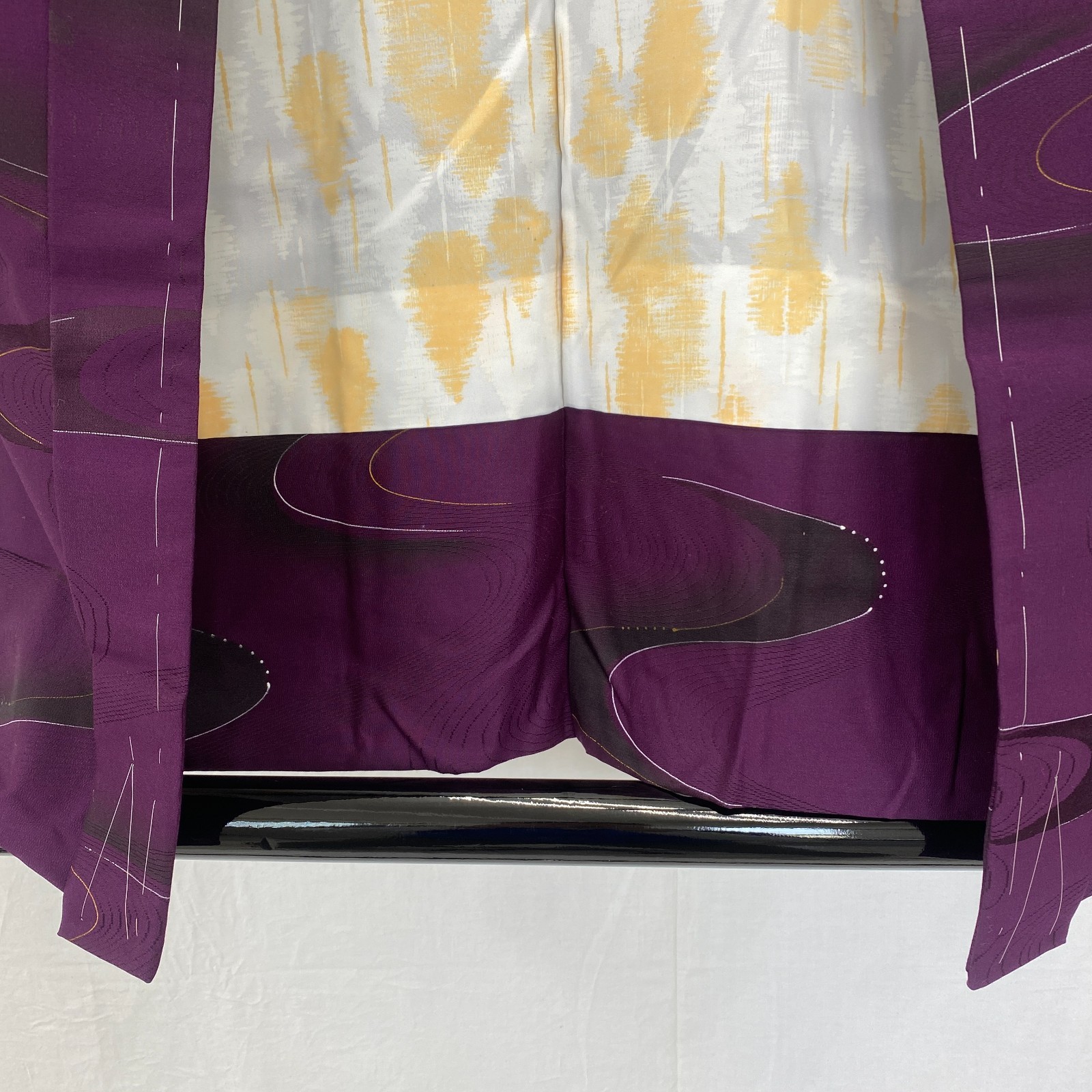 Japanese Vintage Kimono Haori Jacket Polyester Purple Traditional Authentic 30in
