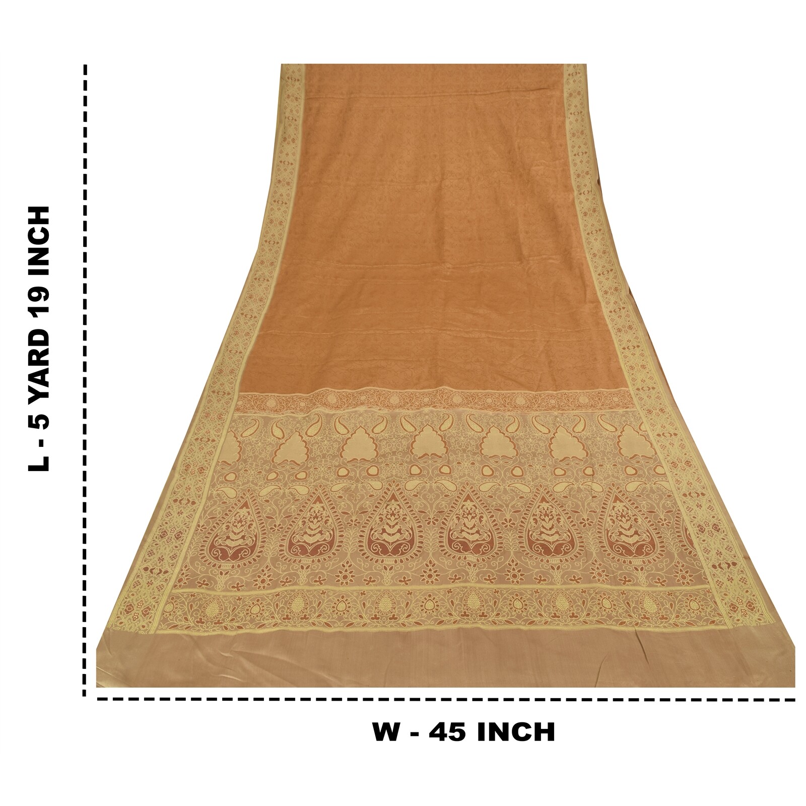 Sanskriti Vintage Indian Sarees Pure Satin Silk Hand Woven Premium Sari Fabirc