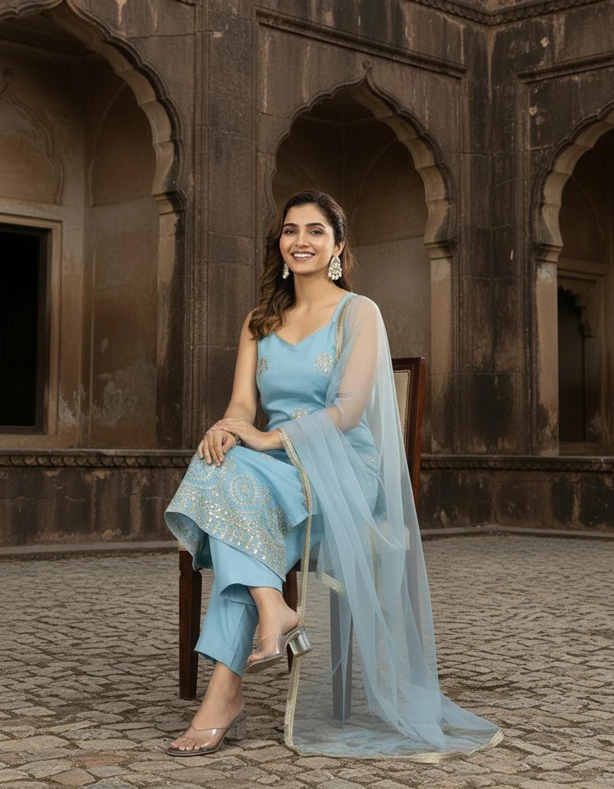 Bollywood Designer Ethnic Kurti Pant Dupatta Set Indian Women’s Party Wear Suit
