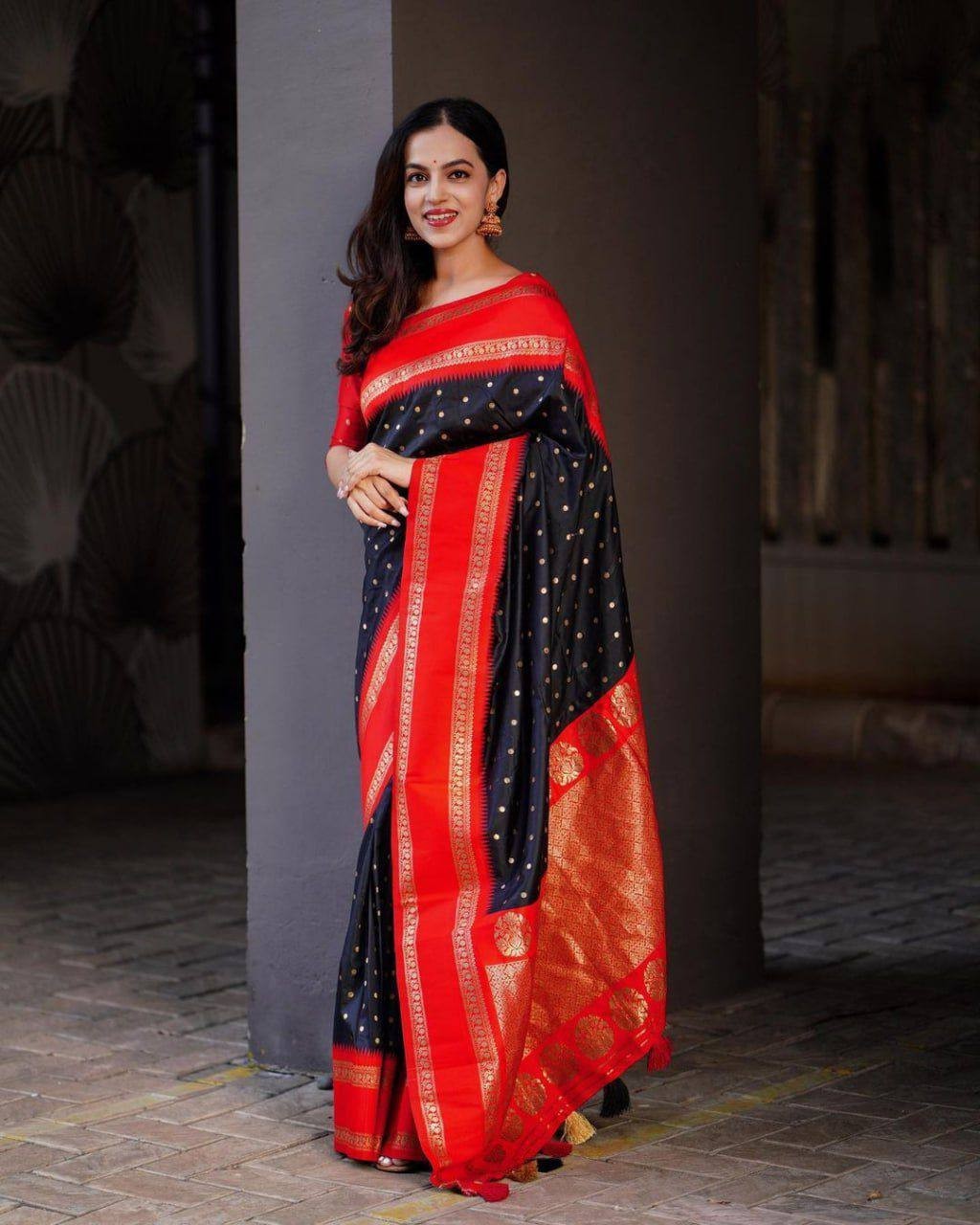 Soft Lichi Silk Saree Jacquard Woven Zari Work Indian Wedding Party Wear Sari