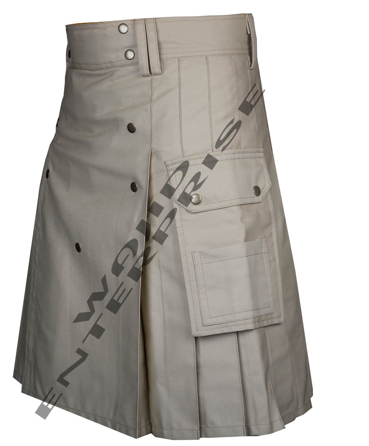 Scottish Handmade Khaki Utility Kilt Modern Kilt Cotton Kilt For Men Custom Size