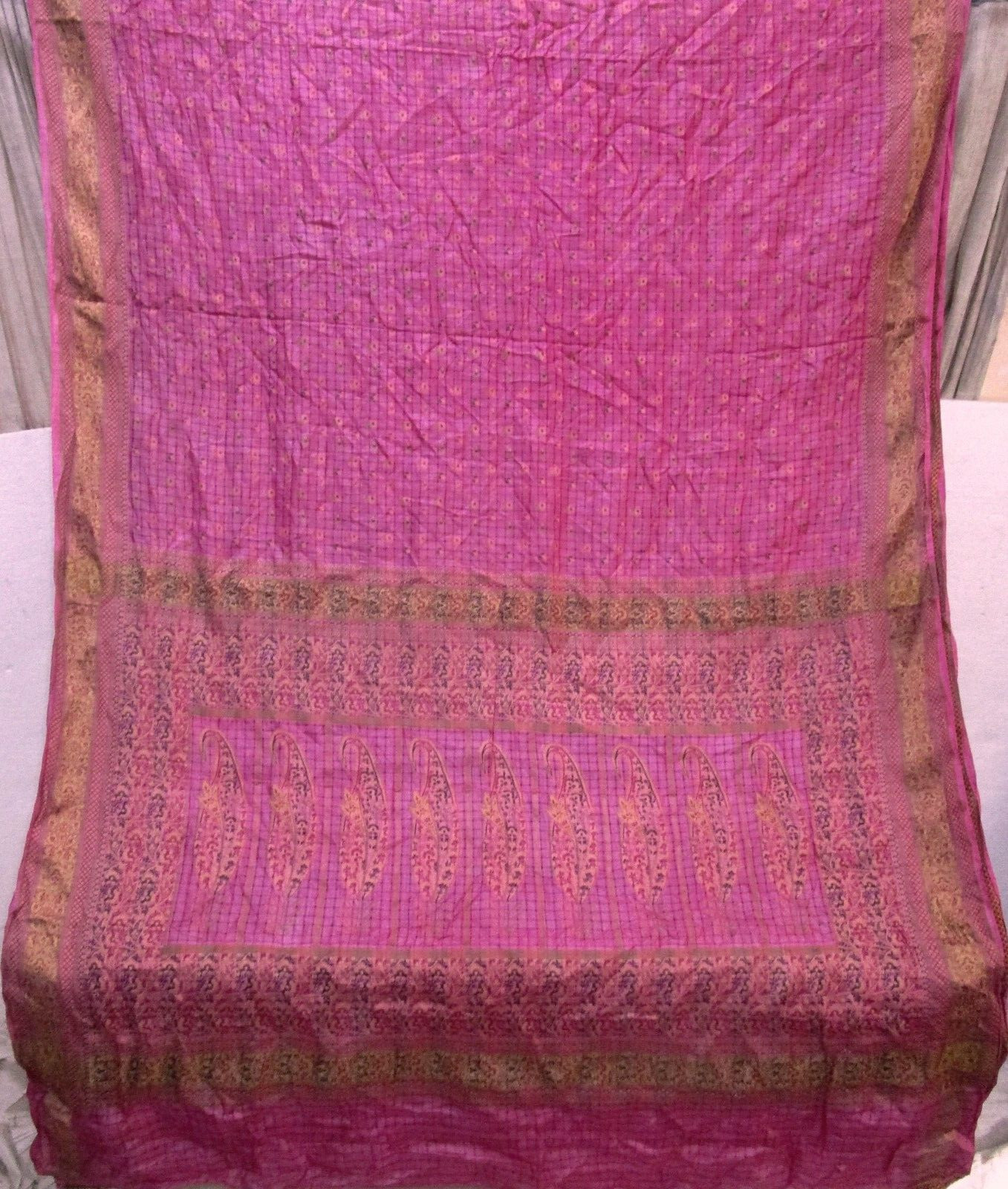 BVH WEARABLE PURE SILK Vintage Sari Saree 5yds