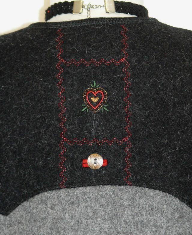H MOSER / BLACK & GRAY ~ WOOL & ALPACA Austria Women Winter JACKET Coat 40 12 M