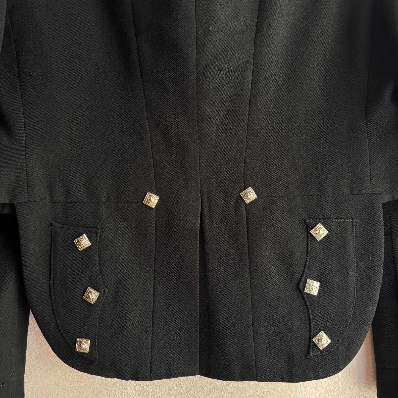 Vintage Kinloch Anderson Prince Charlie Kilt Jacket Pure Wool Cropped Goth 43R