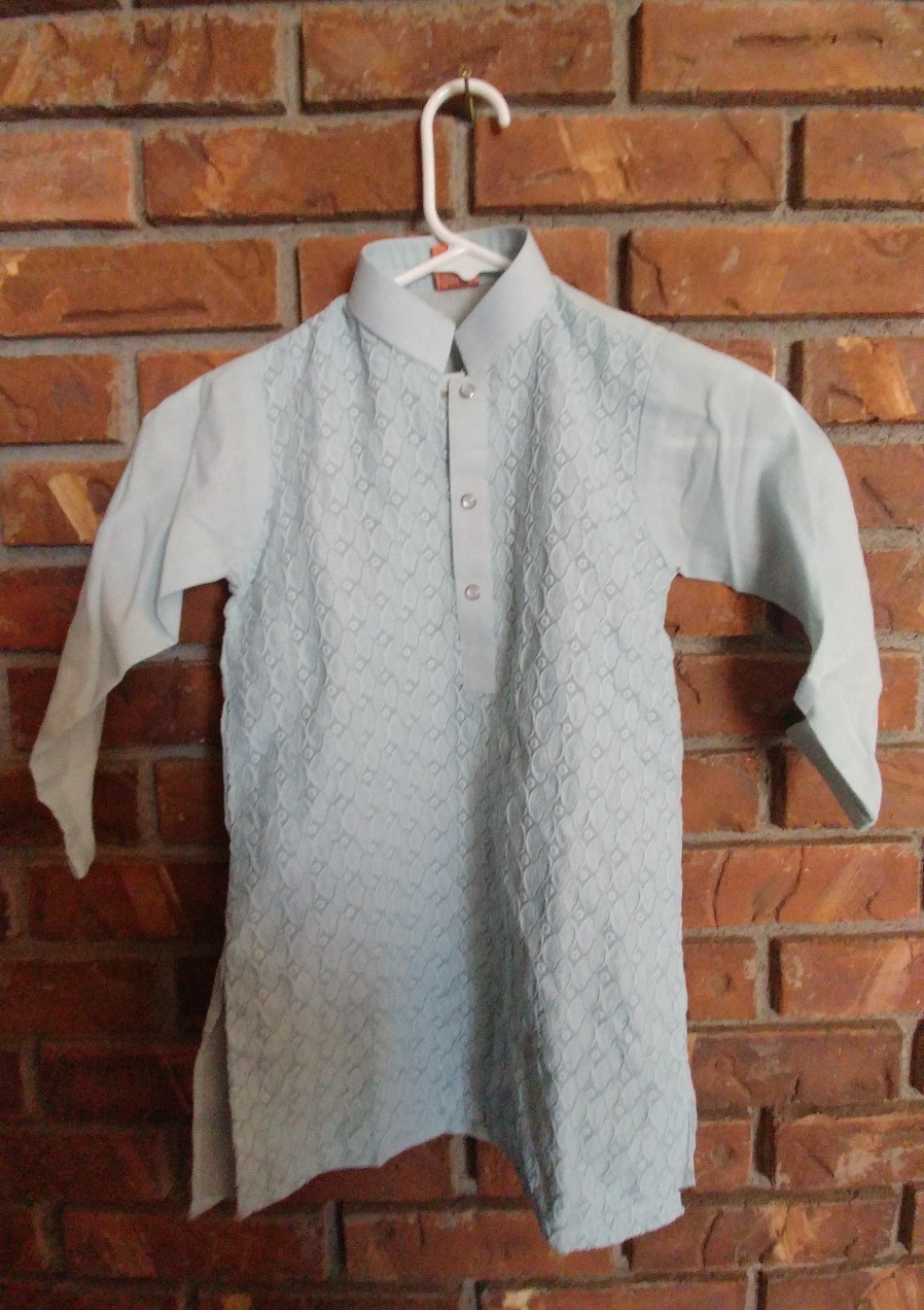 Alkaram Garments Unisex Child Size Blue Embroidered Kurti Pakistani