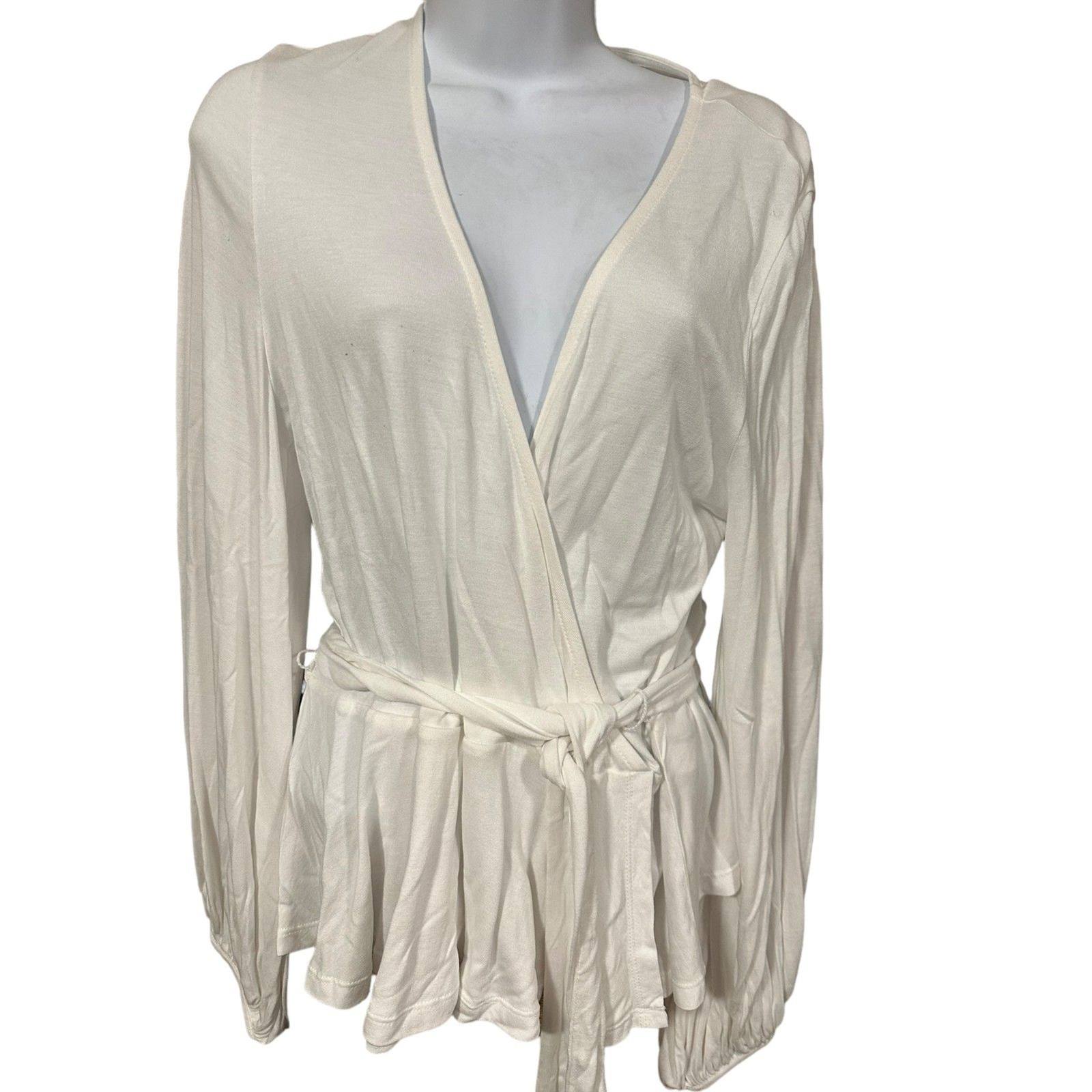 BANANA REPUBLIC WHITE MED SRAP BLOUSE NWT