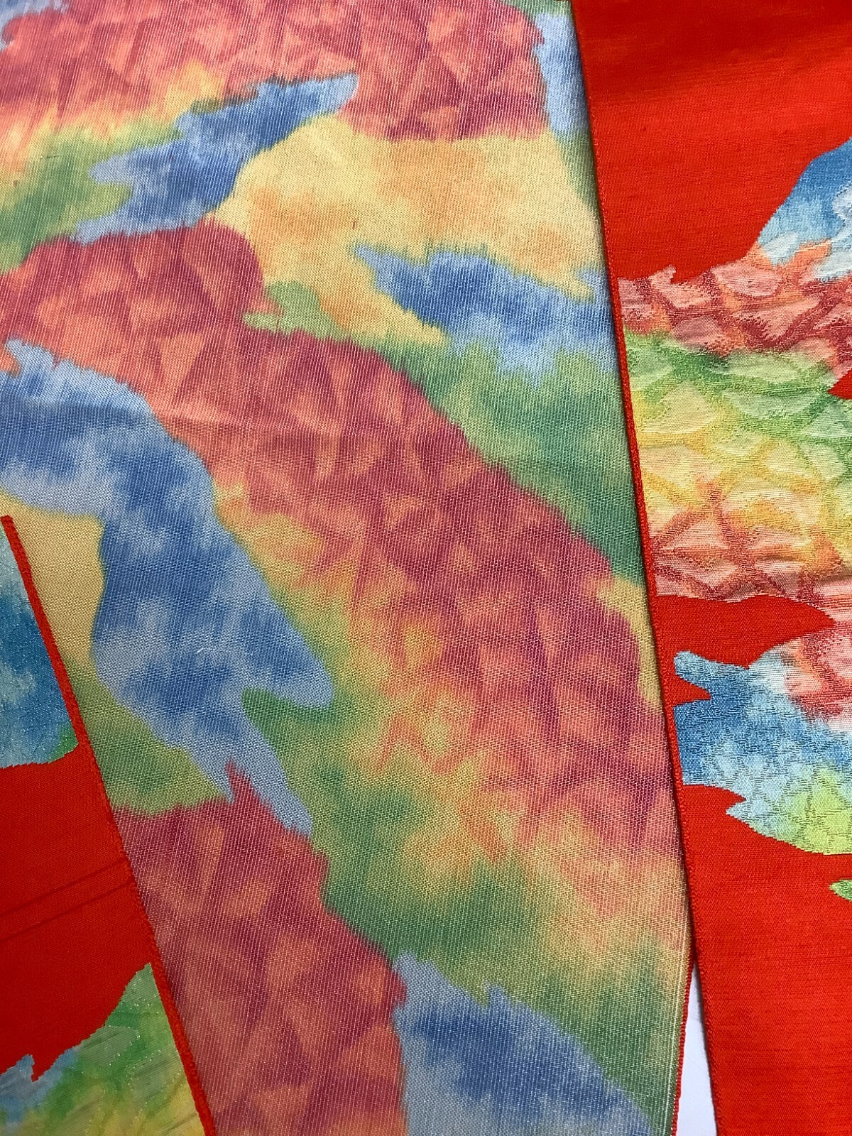 Japanese Vintage Kimono Nagoya Obi silk red expensive tradition 140.1×11.8inch
