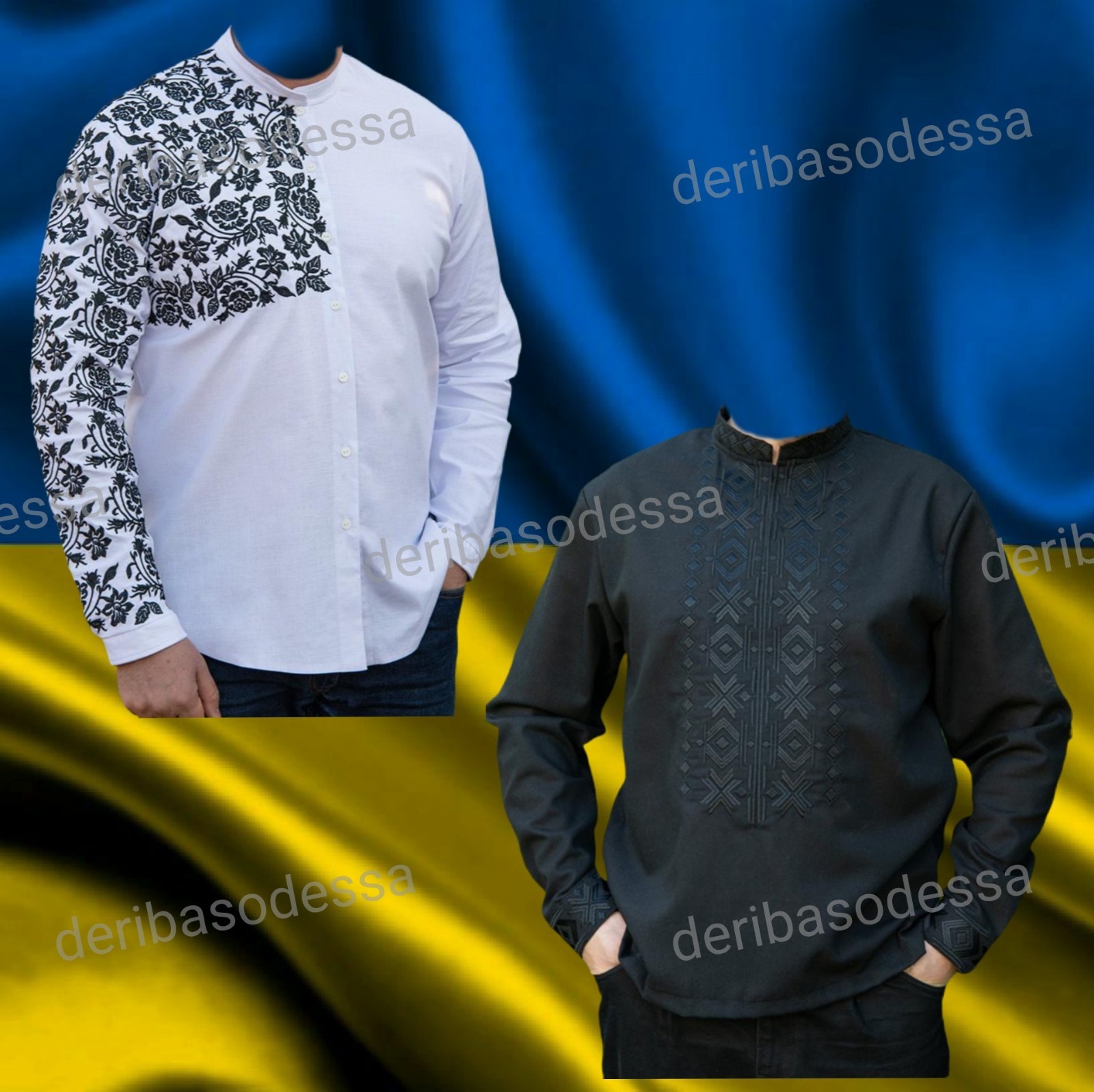 Ukrainian Embroidered Tradition shirt for men Sorochka Vyshyvanka Size(S-M)-5XL