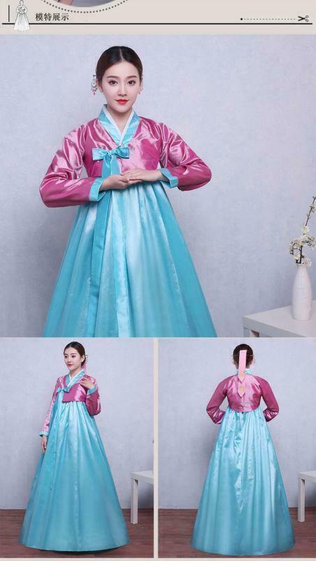 Korean Hanbok Women Dress Costume Ethnic Dance Traditional Long Sleeve Cosplay C