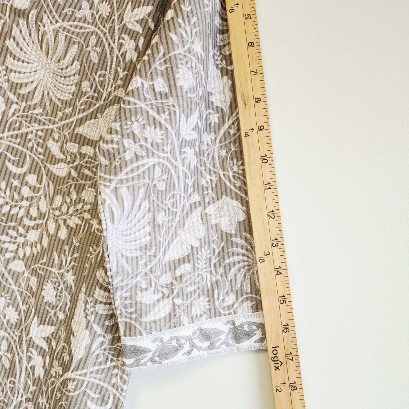 Floral Beige White Kurta Pant Set Lace Trim Details Size Ethnic Lightweight