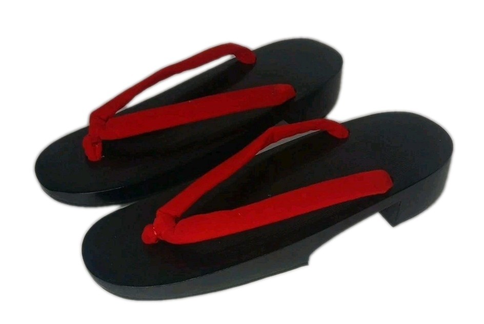 Japanese Vintage Ladies Geta Wooden Sandals Kimono Urushi Nuri High Quality
