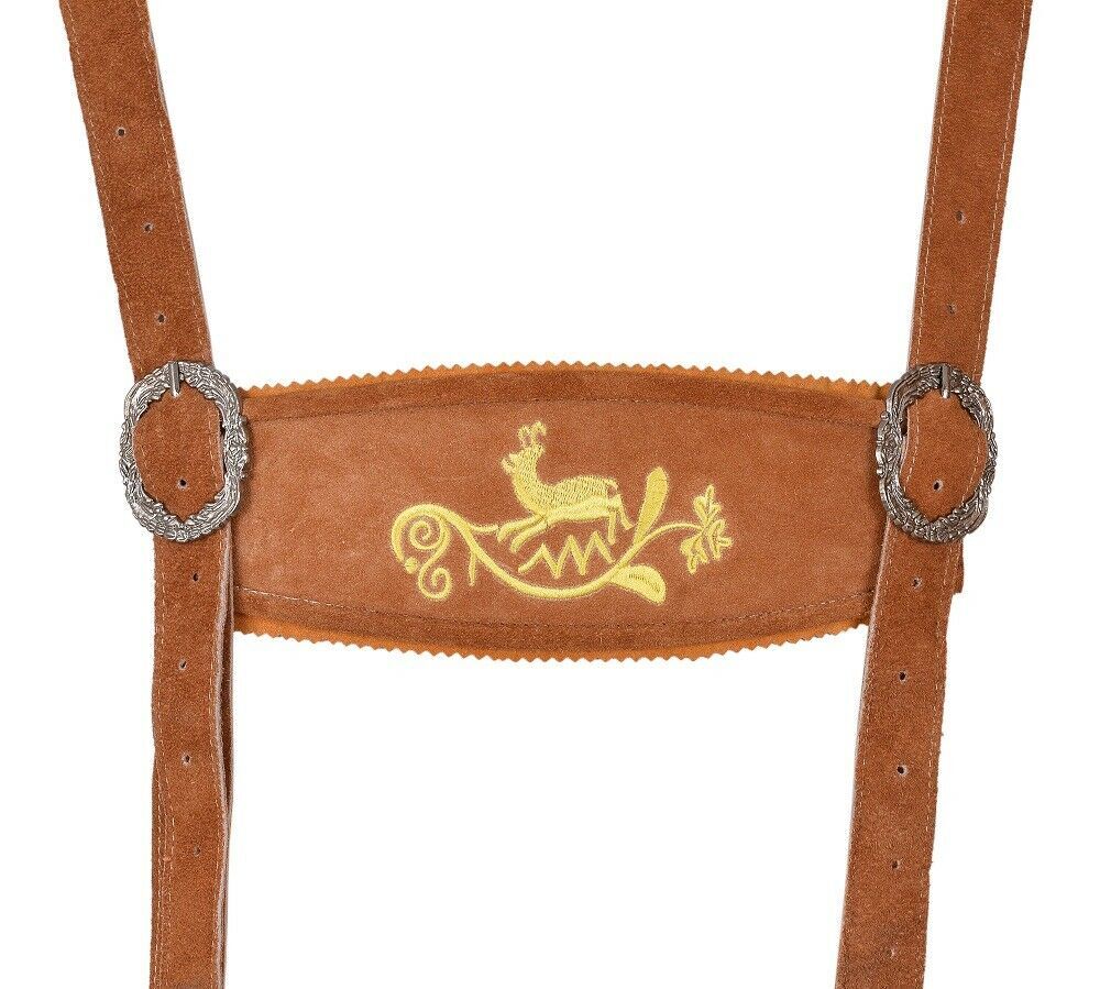 Oktoberfest Bavarian Lederhosen Men German Cowhide Real Leather Matching Short