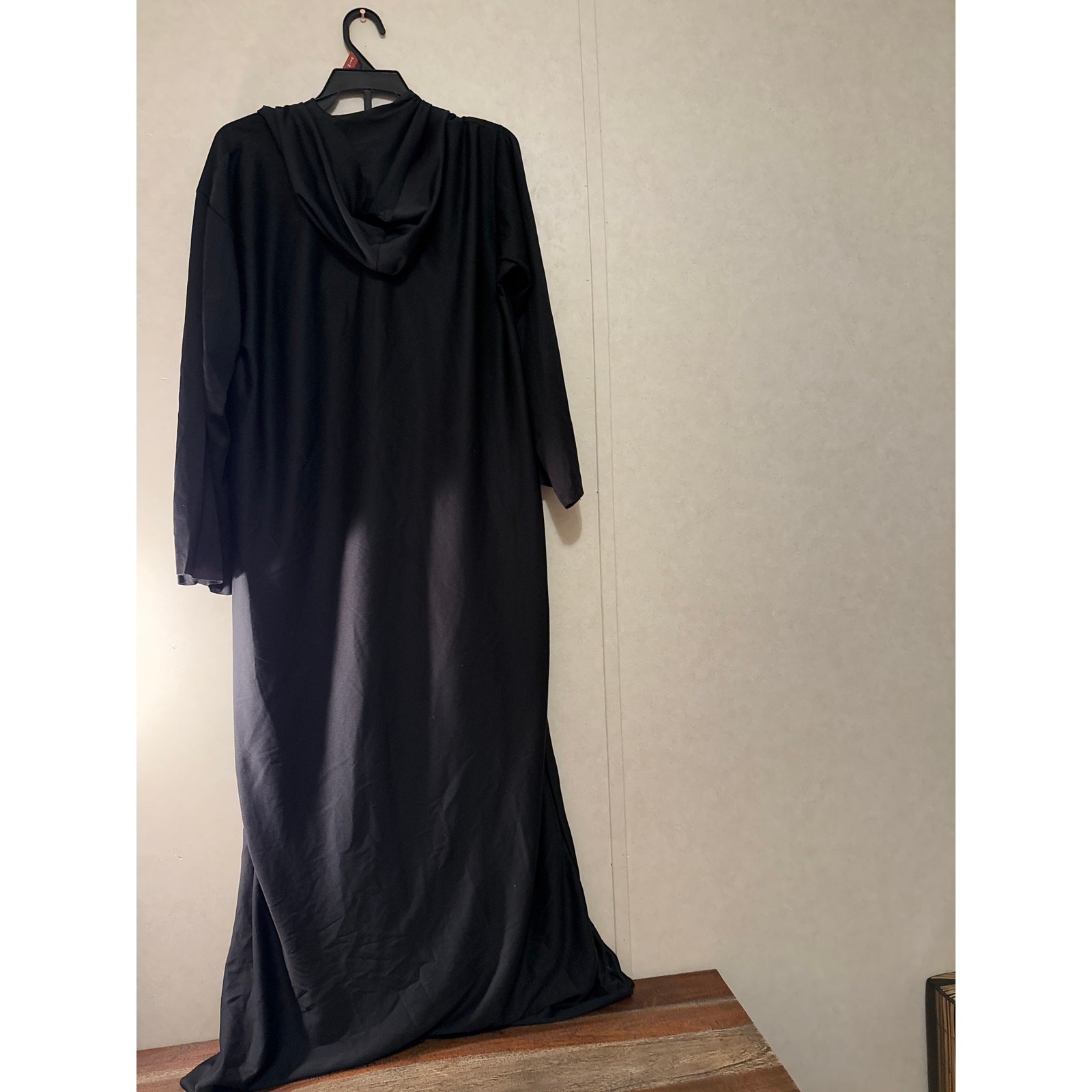 Vintage Rubie’s Long Black Hooded Gown Cloak – Halloween Costume Ghoul Reaper