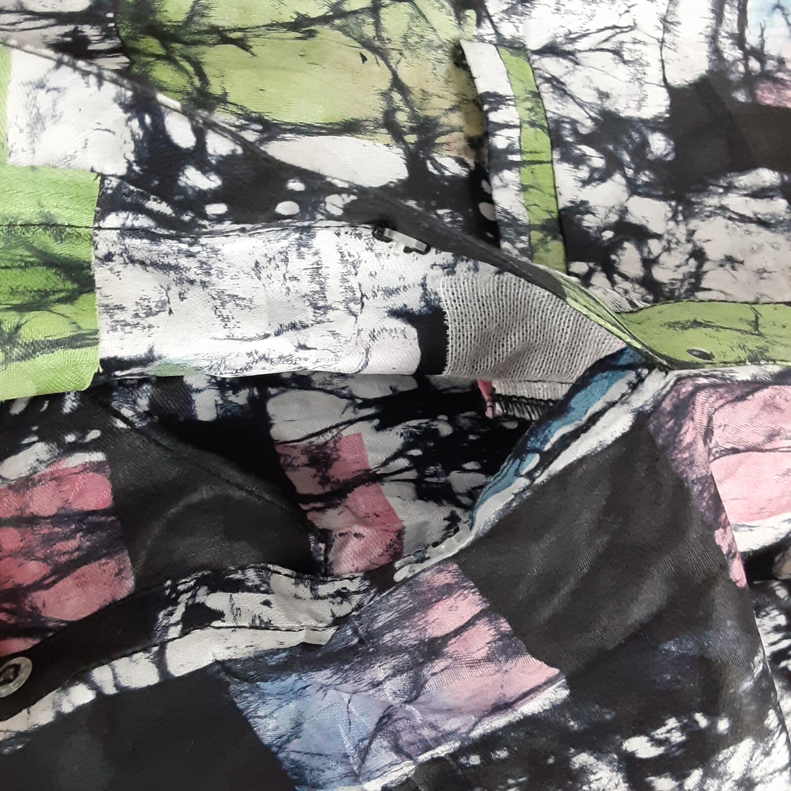 Mazino Made in Nigeria Short Sleeved Isiagu Top Multi Colored Pink Black Green