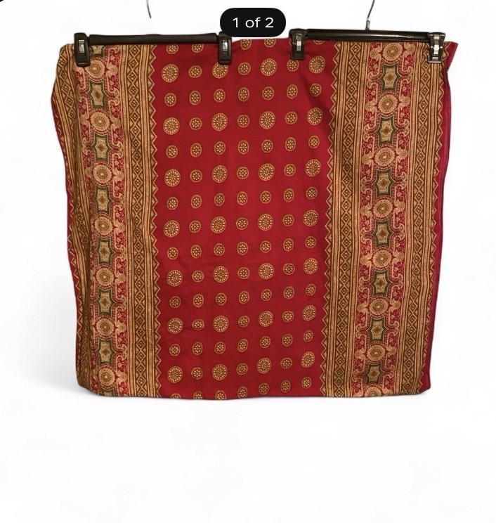 Authentic Pakistani Red Gold Green Cotton Traditional Duppatta/Scarf