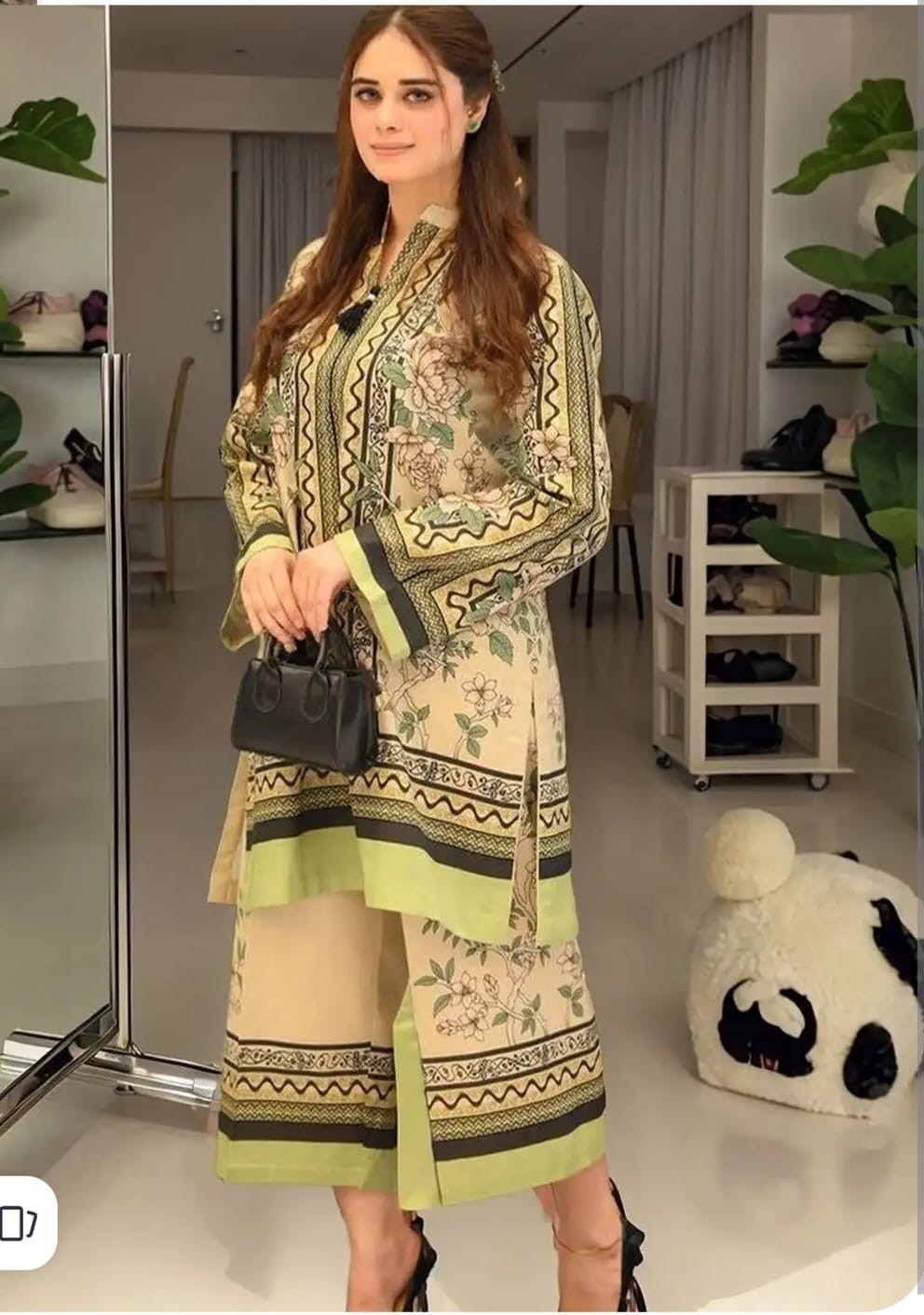 Women Printed Kurta Pant Set Indian Ethnic Floral Co Ord Suit Outfit(S TO 3XL)