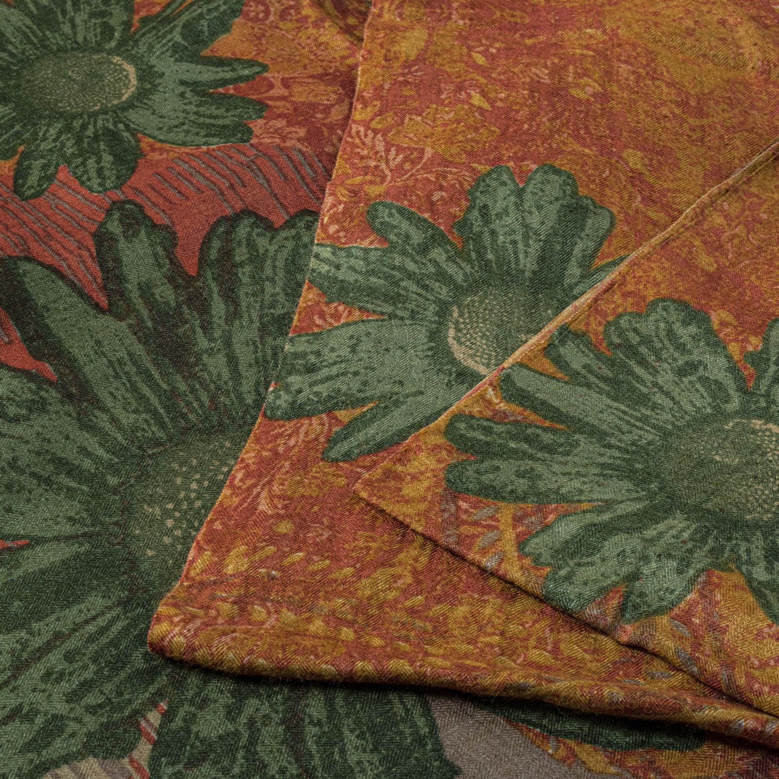Sanskriti Vintage Soft Yellow Pure Woolen Saree Floral Printed Sari 5+Yd Fabric