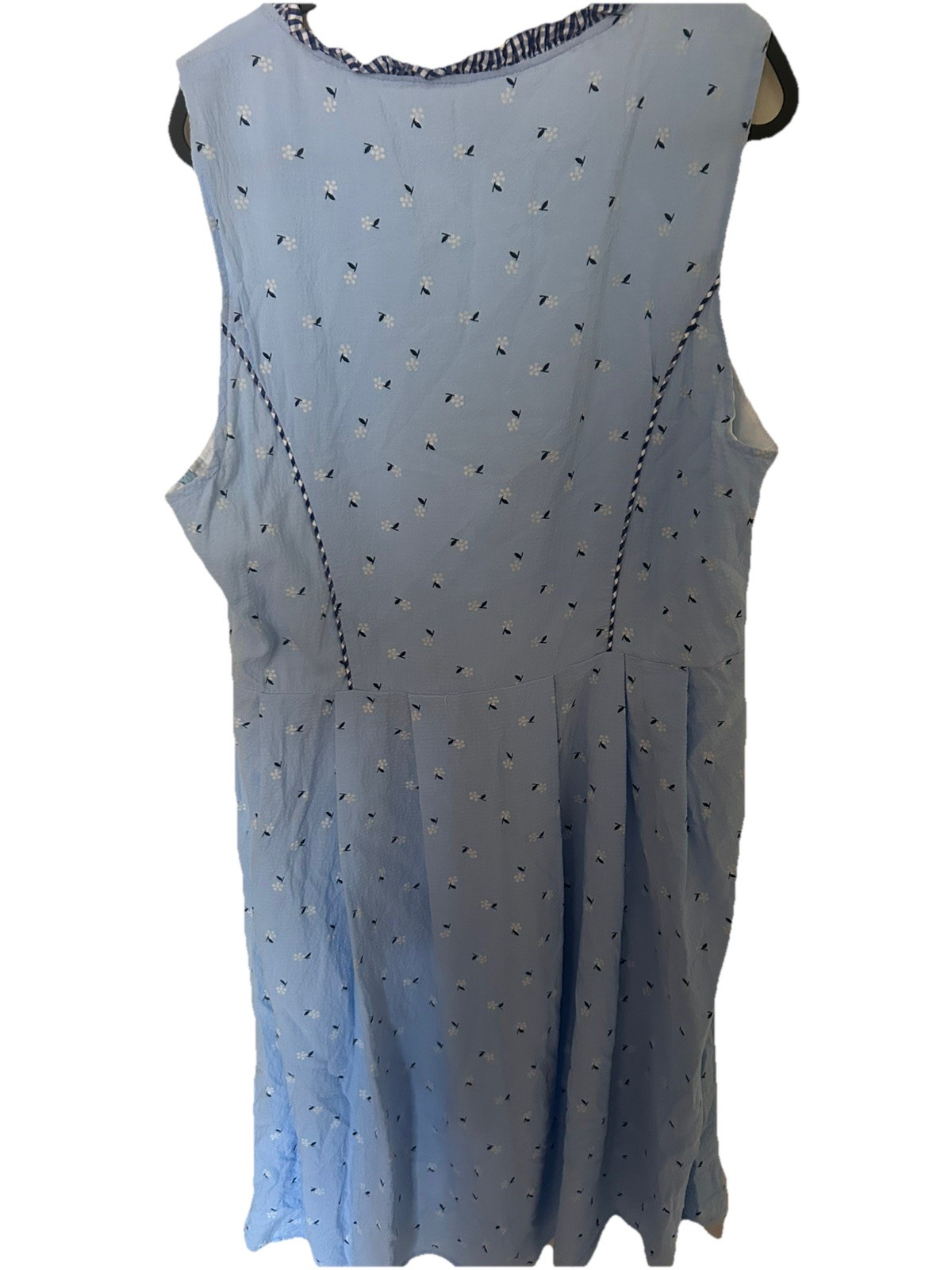 Jasambac Blue Floral German Dirndl Dress Lace-Up Front Plus Size 2XL Renaissance