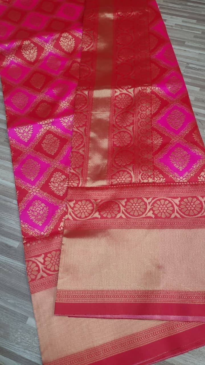 Wedding Wear Purple Lichi Silk Saree with Golden Jacquard Pallu & Blouse indian