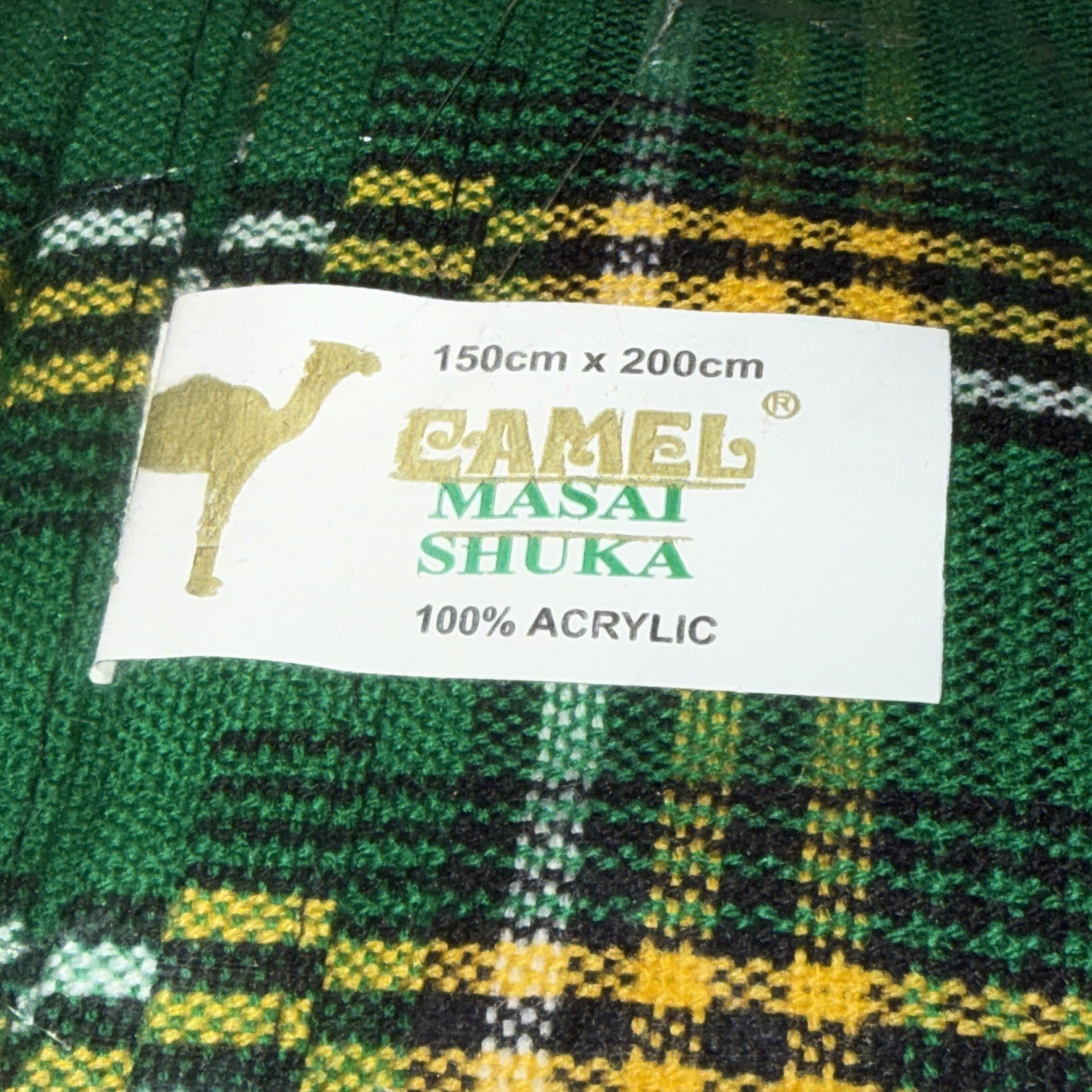 Authentic Green Checked Maasai Shuka/throw blanket/sarong/traditional clothing