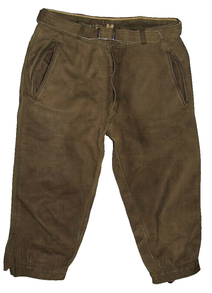 Men’s Trachten Knee-Length Lederhosen / Trachten Trousers In Olive Green Size 44