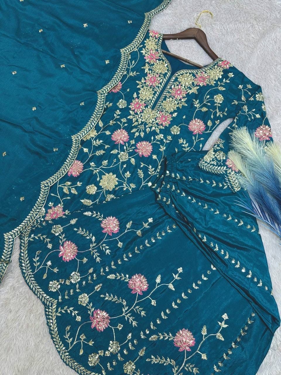 Designer Indian Pakistani kurti plazzo Bollywood Dress Party Wear Suit wedding