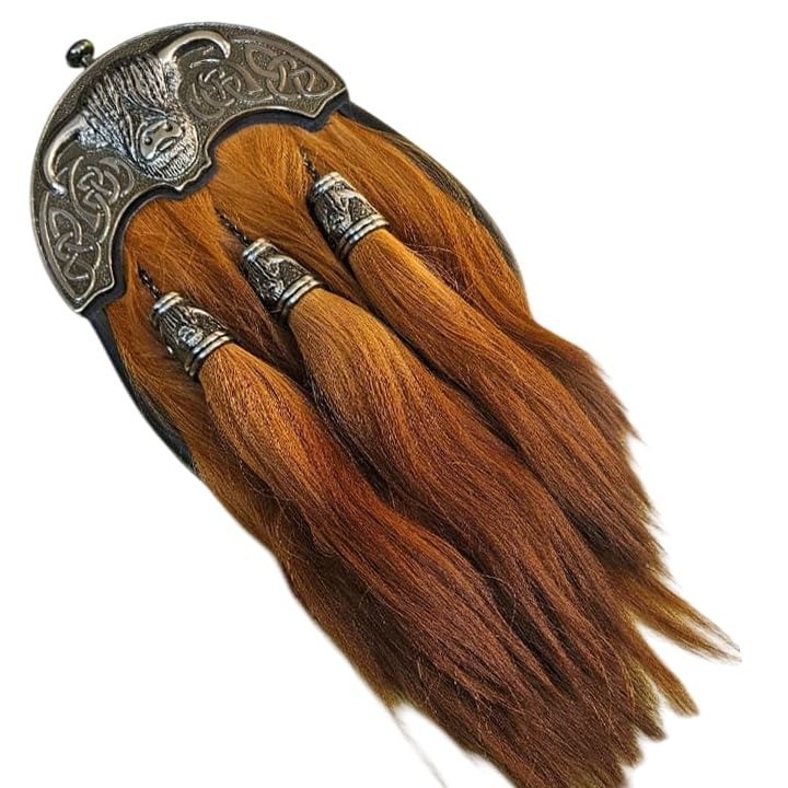 Scottish Brown Horse Hair Kilt Sporran Celtic Cantle Highland Wear