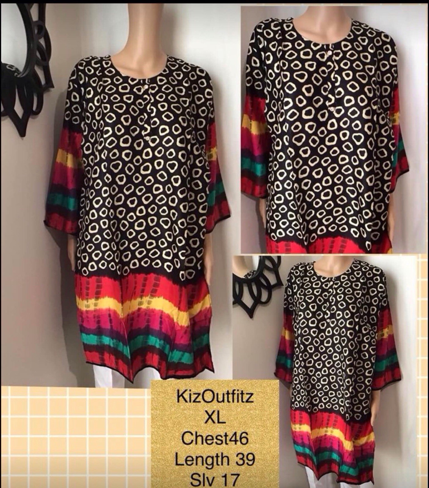 Ethnic Pakistani Indian Designer Kurti Tunic Top Kameez Casual Wear XL