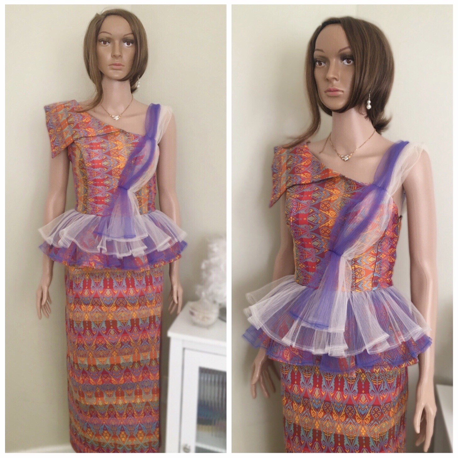 Khmer Traditional Outfit / Cambodian Clothes – 2 Pieces, Khmer Shirt & Skirt