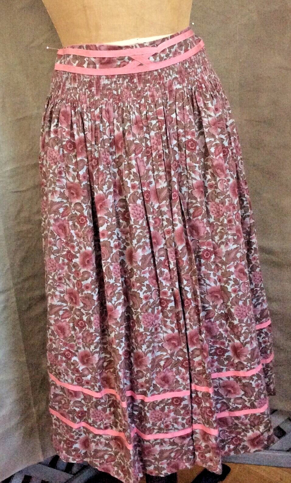 Women Authentic DIRNDL SKIRT German Austrian Trachten ALPHORN Cotton 42 M 30″wst
