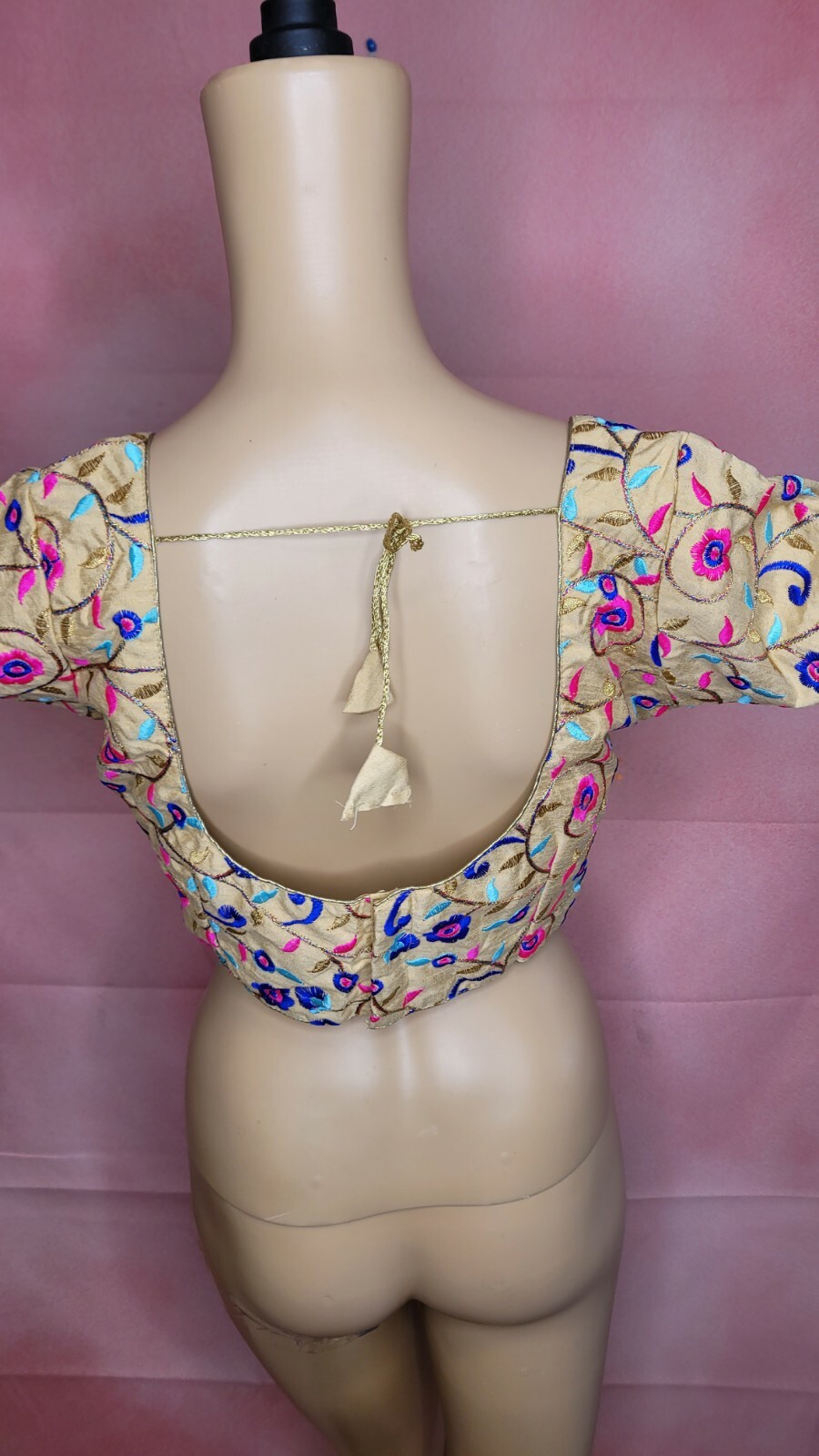 Chandrakala Women’s Indian Ethnic Saree Blouse Crop Top embroidery size 38 New