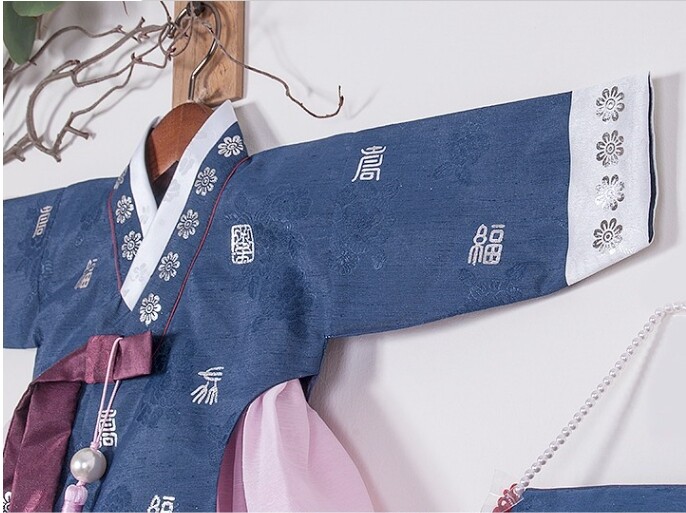 RUA Silver-Leaf Hanbok Korean Princess Clothing Birthday Party Baby Girl NV PK