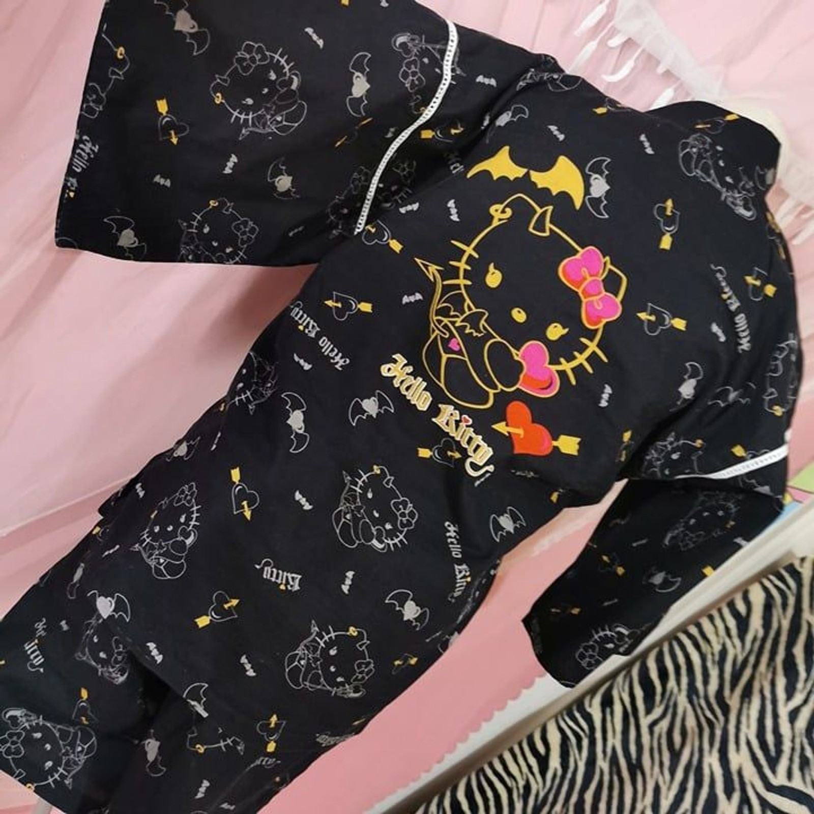 Devil Hello Kitty Outfit Size Small Black Top Shorts Cosplay Sleepwear Halloween